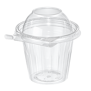 Inline Plastics TS12CCRD empty clear 12 oz tamper-evident parfait container with dome lid