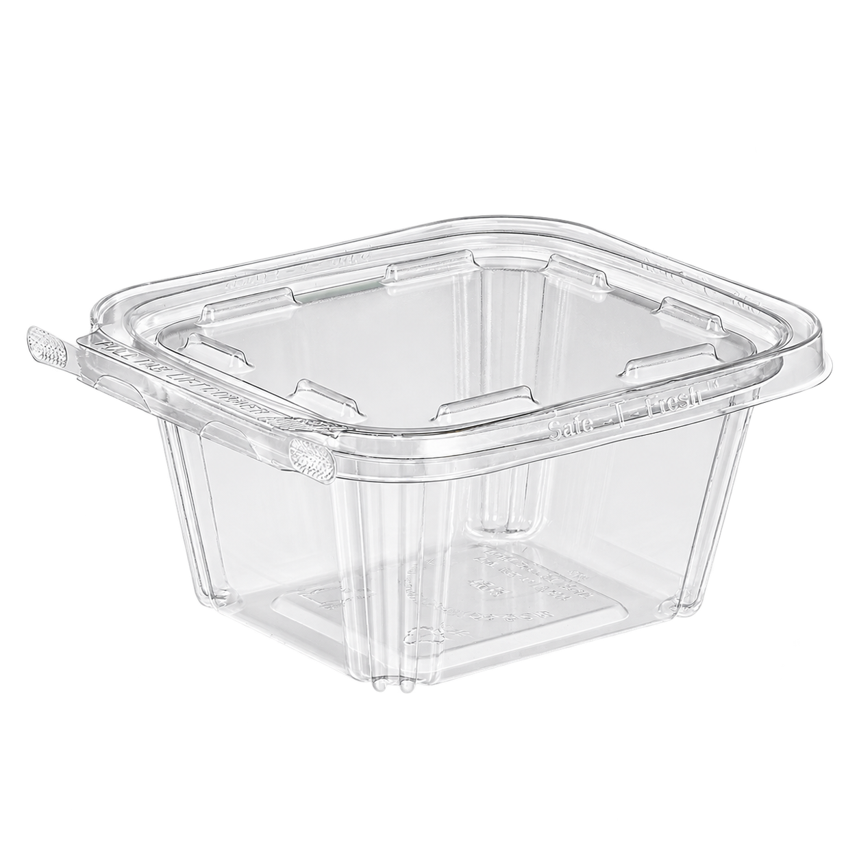 Empty Inline Plastics TS16 clear square tamper-evident container