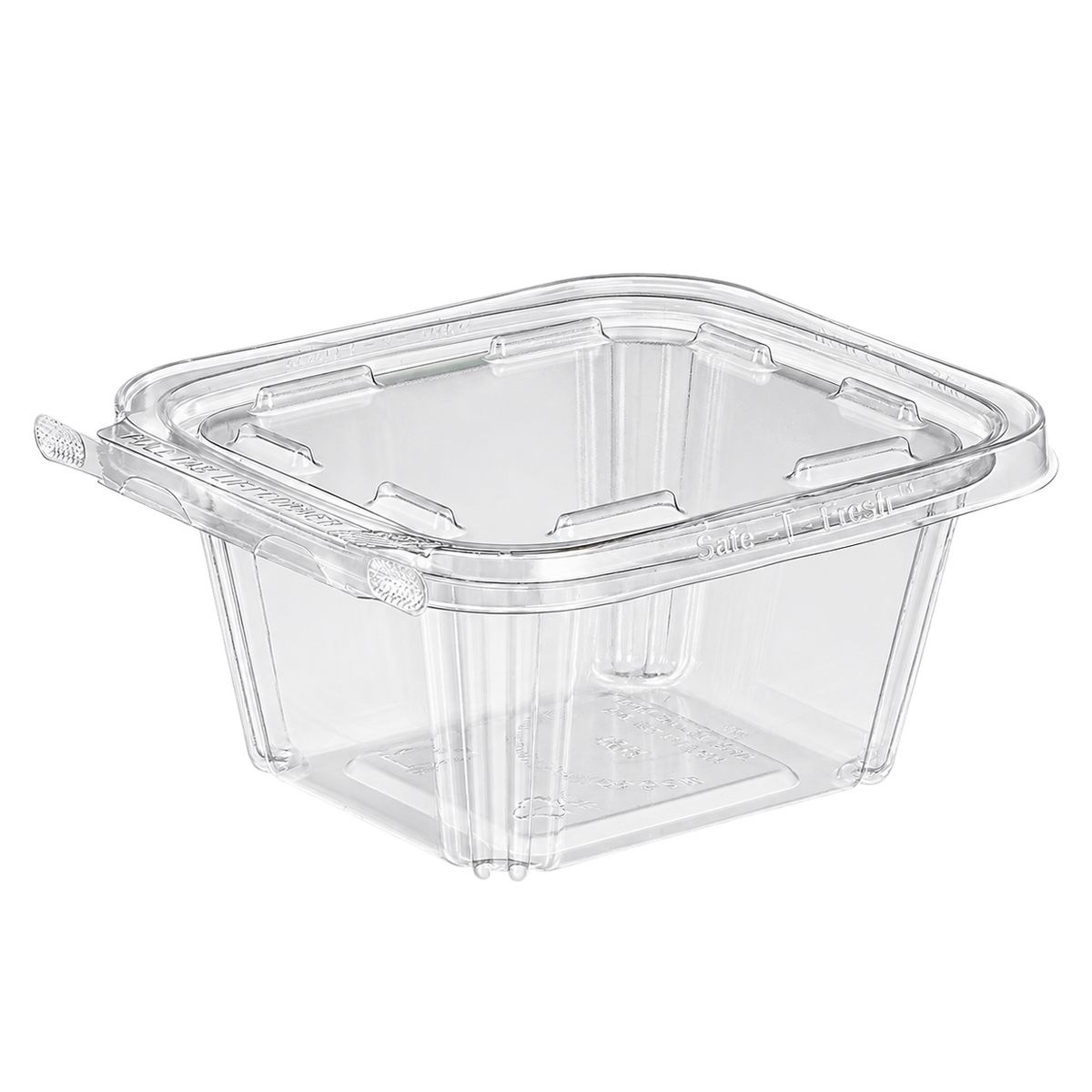 Empty Inline Plastics TS16 clear square tamper-evident container