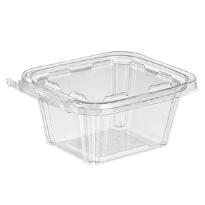 Empty Inline Plastics TS16 clear square tamper-evident container