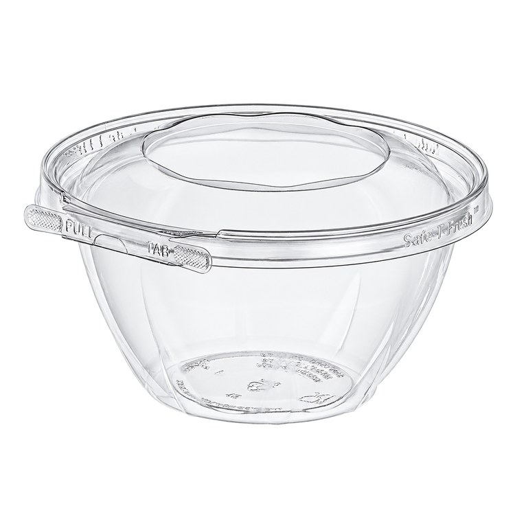 Empty Inline Plastics TS32RN clear round microvented tamper-evident bowl