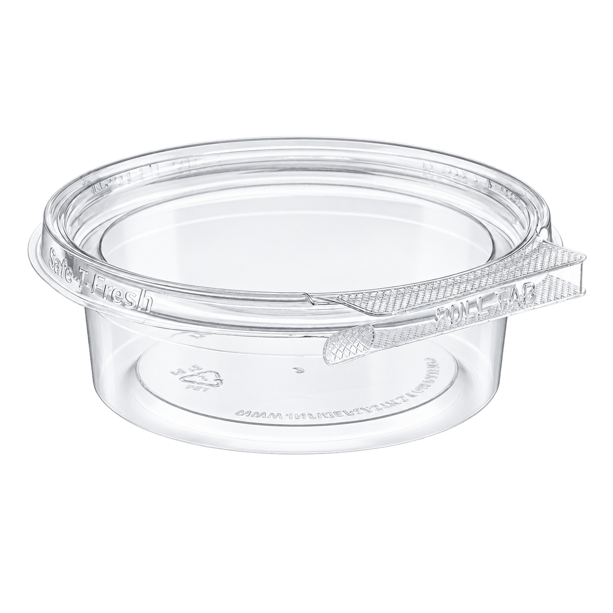 Inline Plastics TS4008R empty clear 8 oz round tamper-evident container