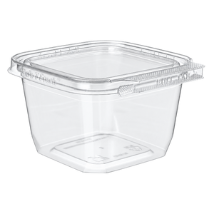 Empty Inline Plastics TS4016 clear 4 x 4 tamper-evident clamshell