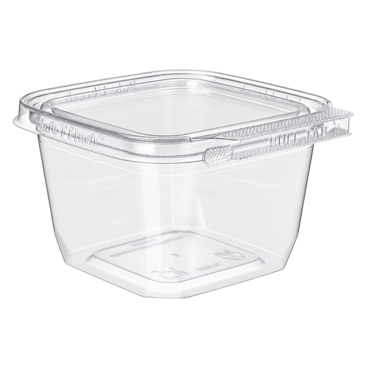 Empty Inline Plastics TS4016 clear 4 x 4 tamper-evident clamshell