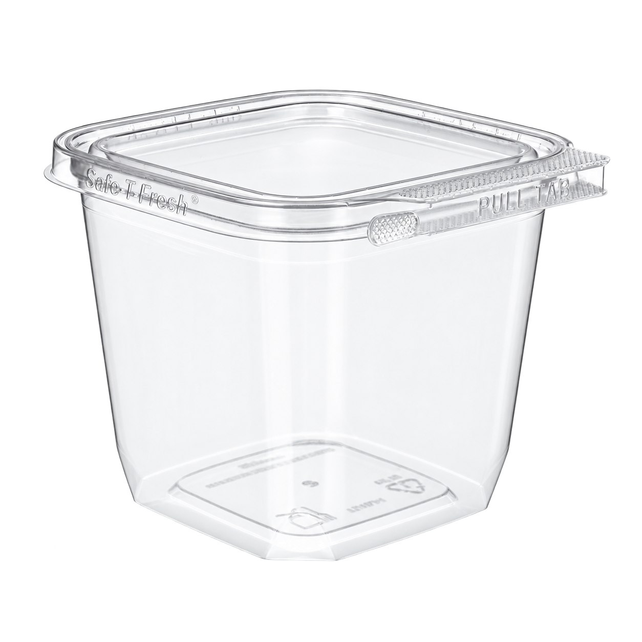 Empty Inline Plastics TS4024 clear 4 x 4 tamper-evident clamshell
