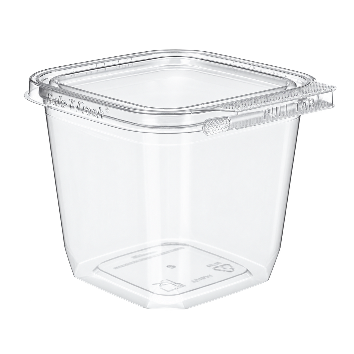 Empty Inline Plastics TS4024 clear 4 x 4 tamper-evident clamshell