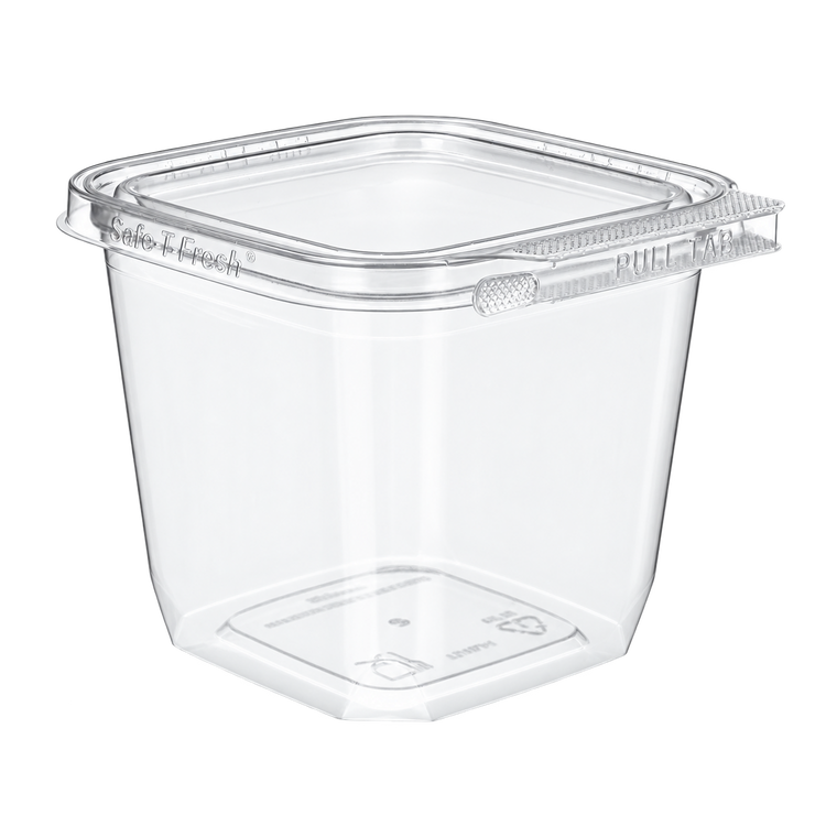 Empty Inline Plastics TS4024 clear 4 x 4 tamper-evident clamshell
