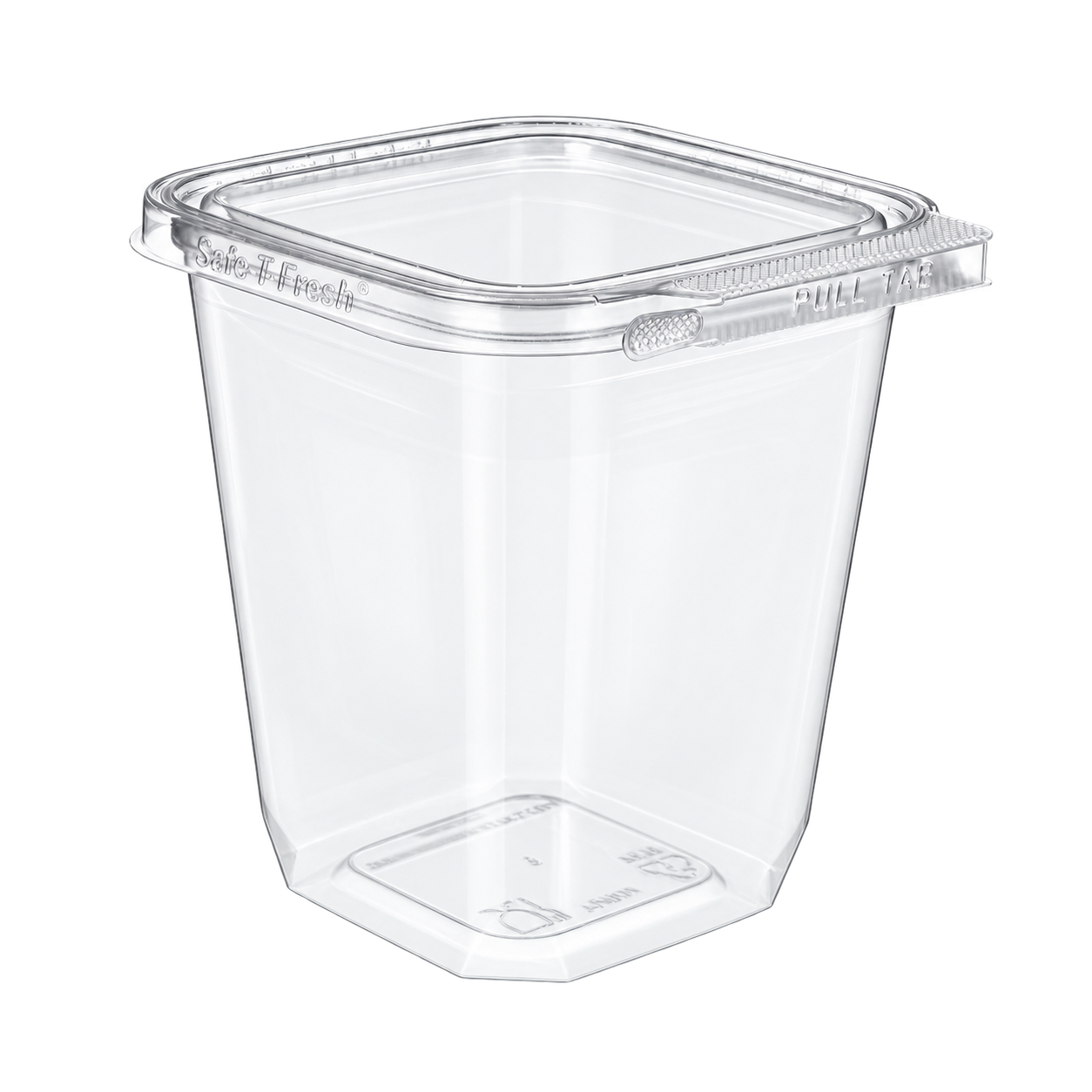 Empty Inline Plastics TS4032 clear tall 4 x 4 tamper-evident clamshell