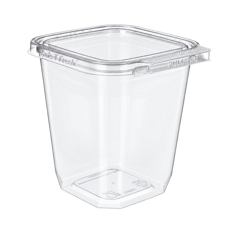 Empty Inline Plastics TS4032 clear tall 4 x 4 tamper-evident clamshell