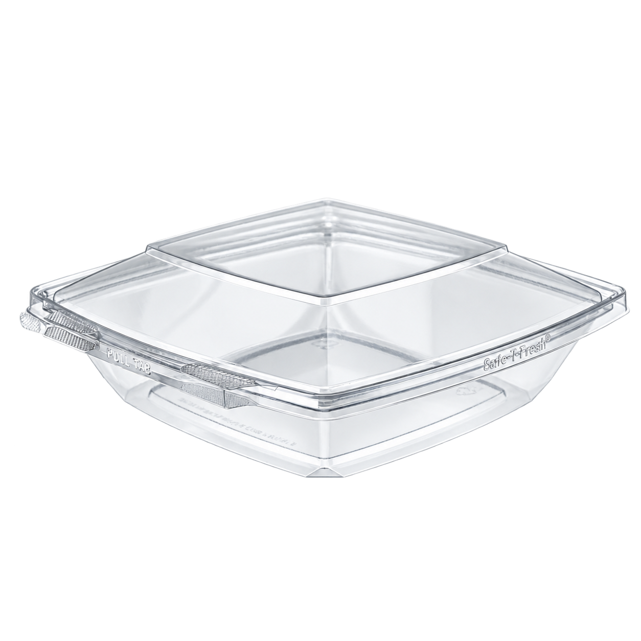 Empty Inline Plastics TS48PW clear square tamper-evident clamshell