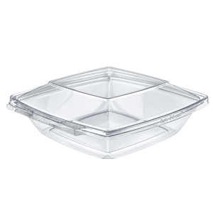 Empty Inline Plastics TS48PW clear square tamper-evident clamshell