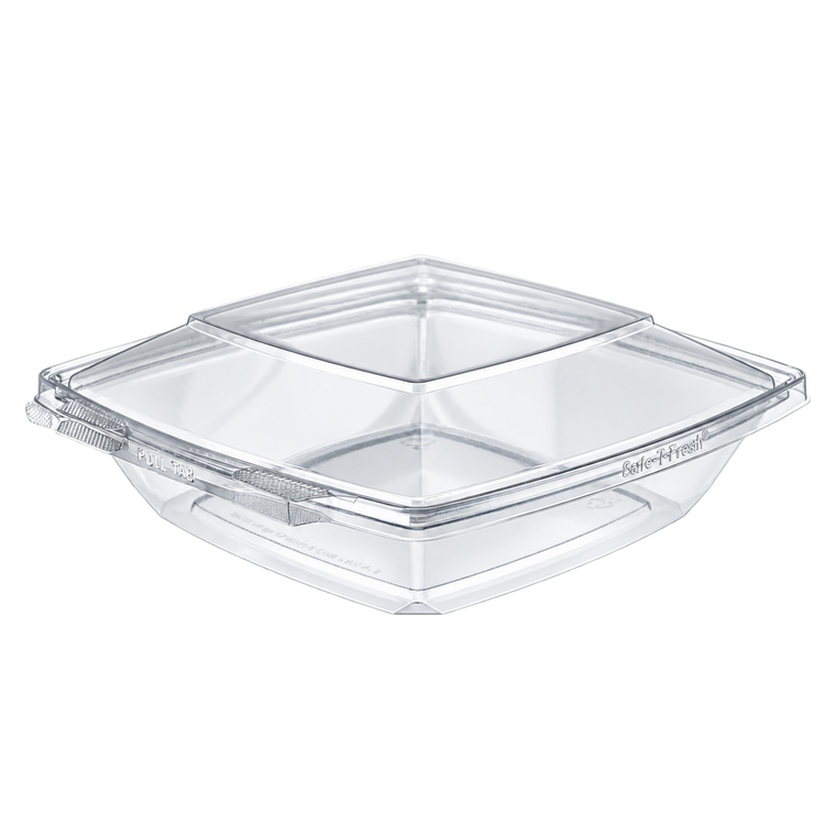 Empty Inline Plastics TS48PW clear square tamper-evident clamshell
