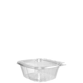 Dart CH16DEF - 16oz PET Plastic Tamper-Evident Container w/ Flat Lid, Clear - Case of 200