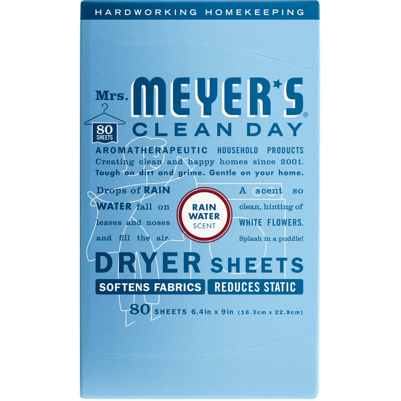 Mrs. Meyers Rain Water Dryer Sheets - Case of 12