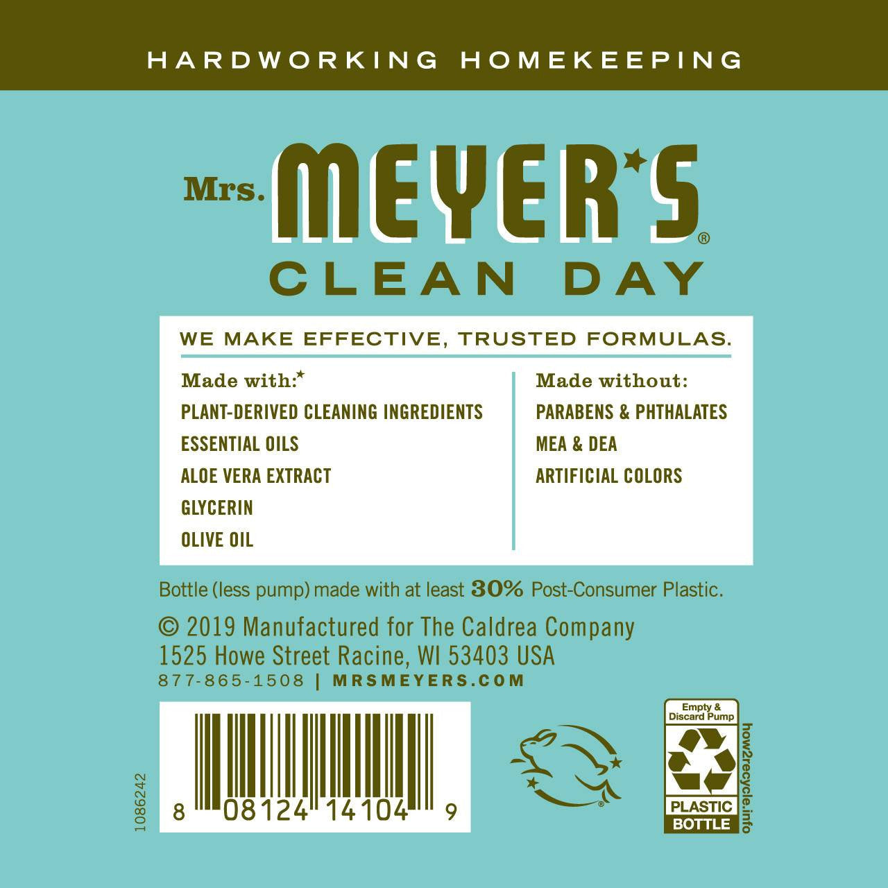 Mrs. Meyers Basil Liquid Hand Soap - Case of 6