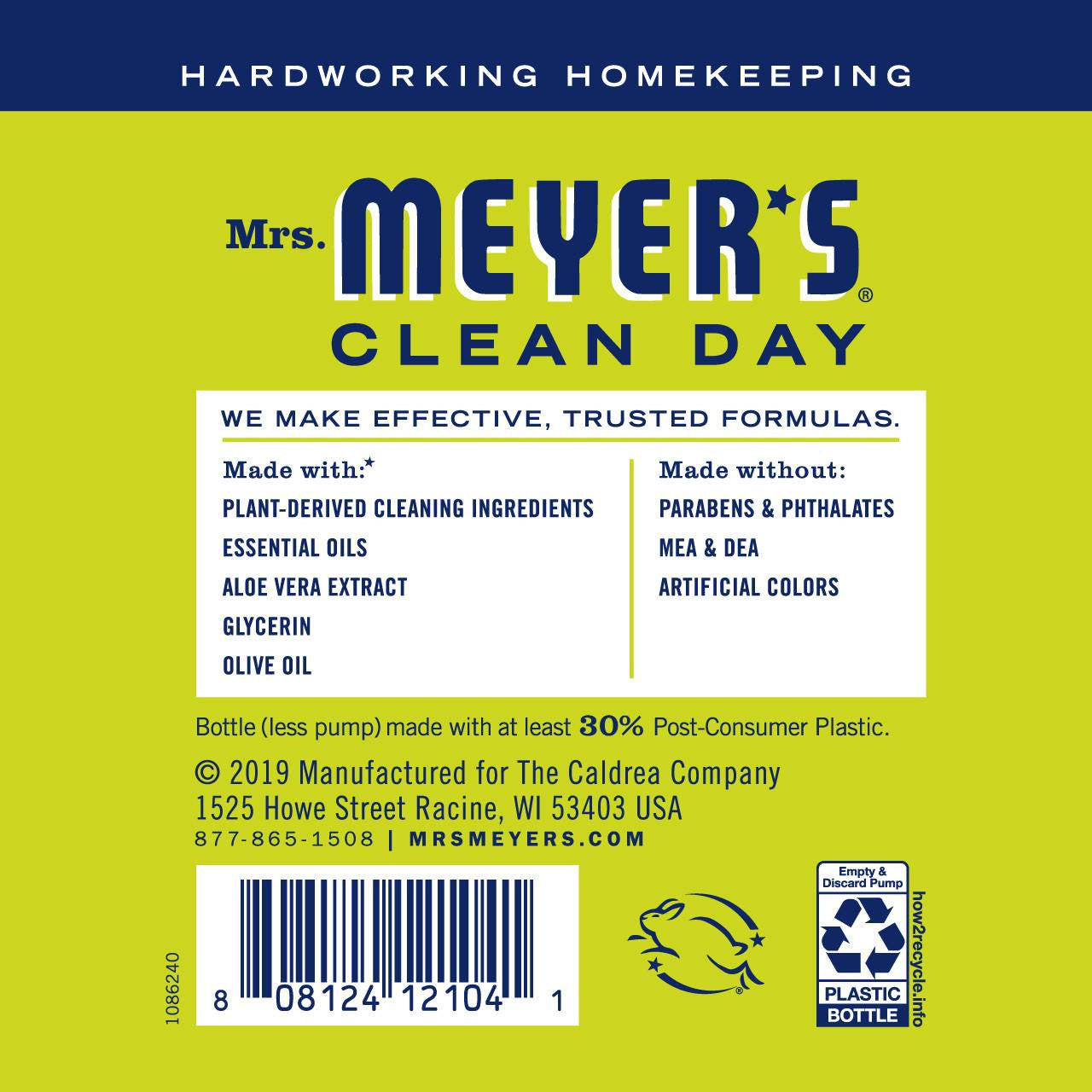 Mrs. Meyers Lemon Verbena Liquid Hand Soap - Case of 6