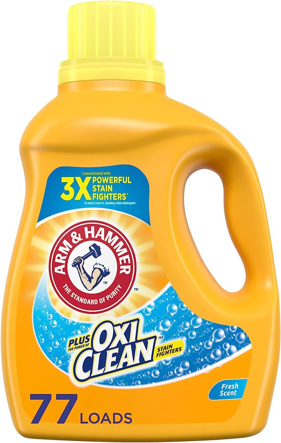 Arm & Hammer - Plus OxiClean Stain Removing High Efficiency (HE) Liquid Laundry Detergent 100.5oz, Fresh Scent - Case of 4
