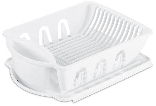 Sterilite 0621 - 2 Piece Sink Set, White - Case of 6