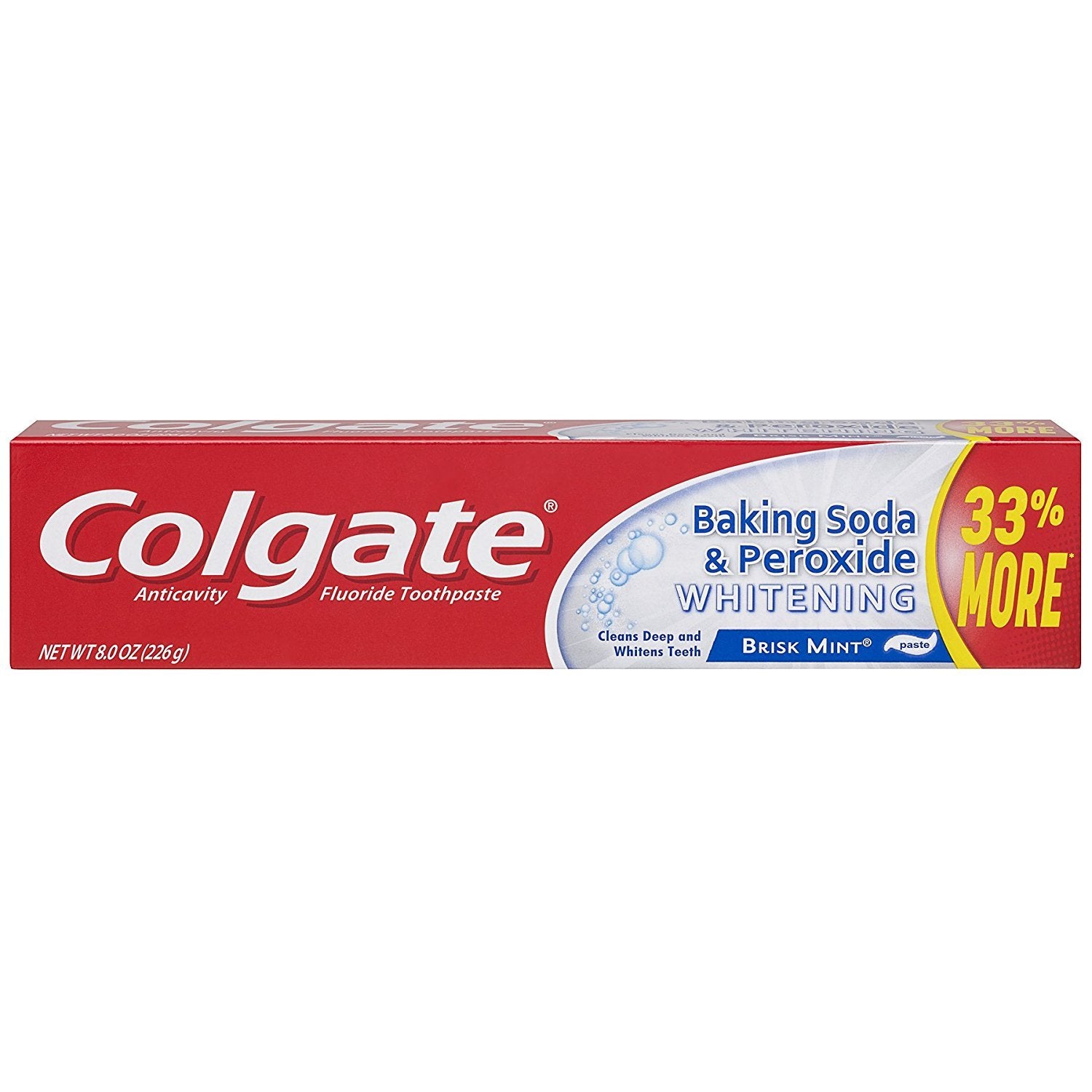 Colgate - Baking Soda and Peroxide Toothpaste, Brisk Mint, 8oz - Case of 24