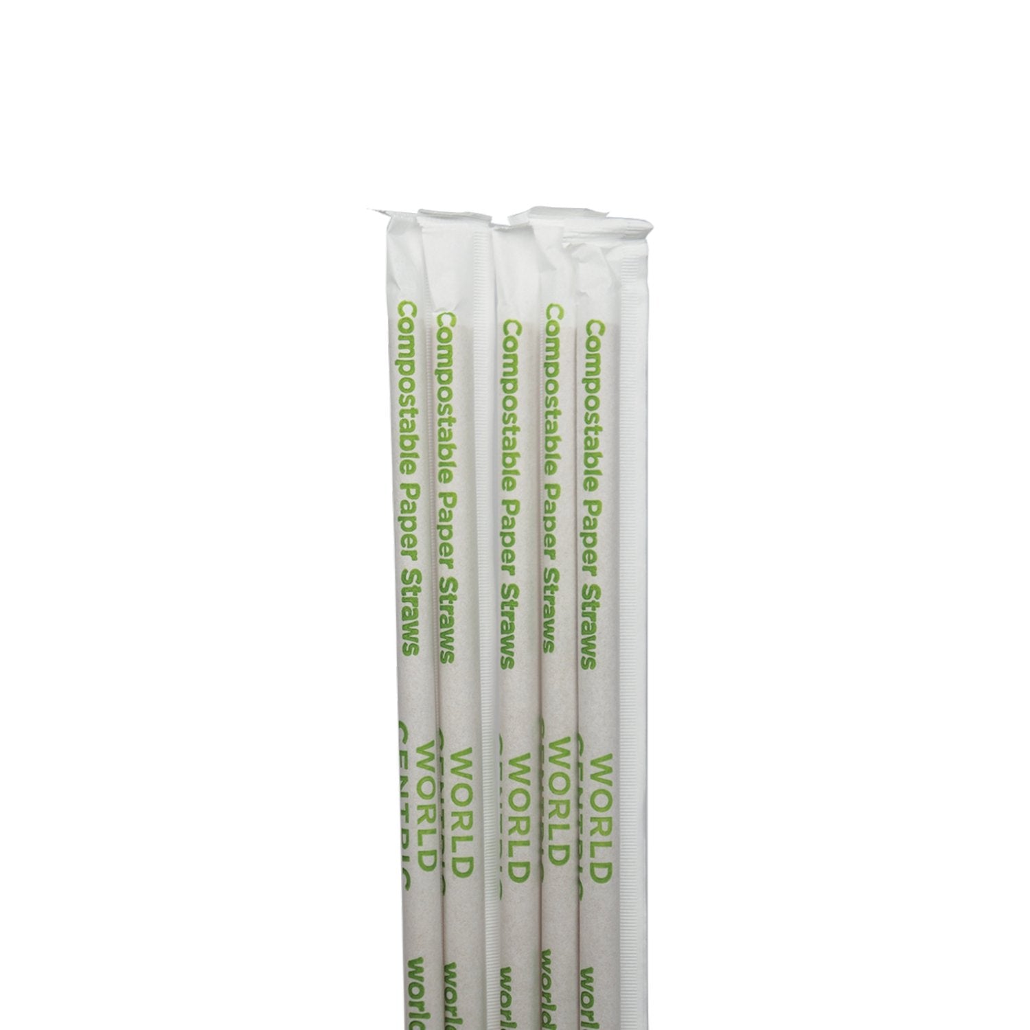 World Centric ST-PA-8W-K 8-inch individually wrapped kraft paper straw