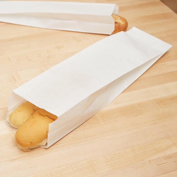 McNairn 320717 - 5 1/4" x 3 1/4" x 20" White Paper Bread Bag - Case of 1000