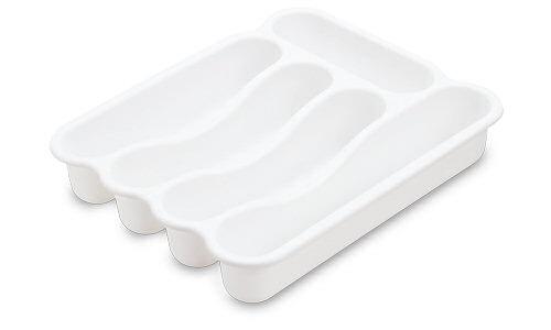 Sterilite 1574 - 5 Compartment Cutlery Tray, White - Case of 6