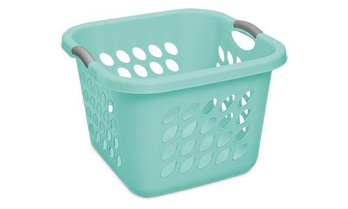 Sterilite 1217 - 1.5 Bushel Ultra™ Square Laundry Basket, Aqua Chrome - Case of 6