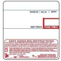 Heartland Labels - Scale Label CAS LP-1000, UPC, Safe Handling Label, 500 per Roll - Case of 12