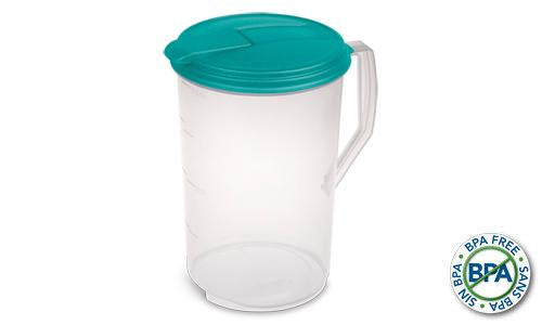 Sterilite 0488 - 1 Gal. Round Pitcher, Blue Atoll - Case of 6