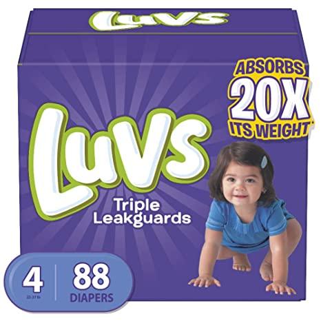 Baby Diapers Luvs Leakguards Size-4 88Ct