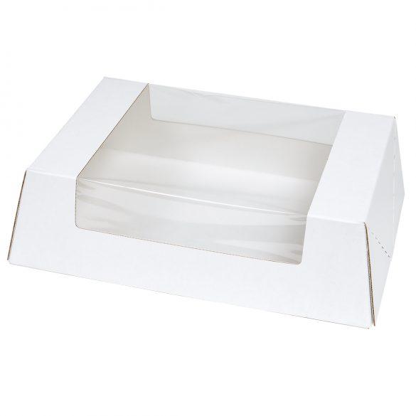 Inno-Pak - 14″ x 10″ x 4″ Bakery Box w/ Window, White - Case of 100