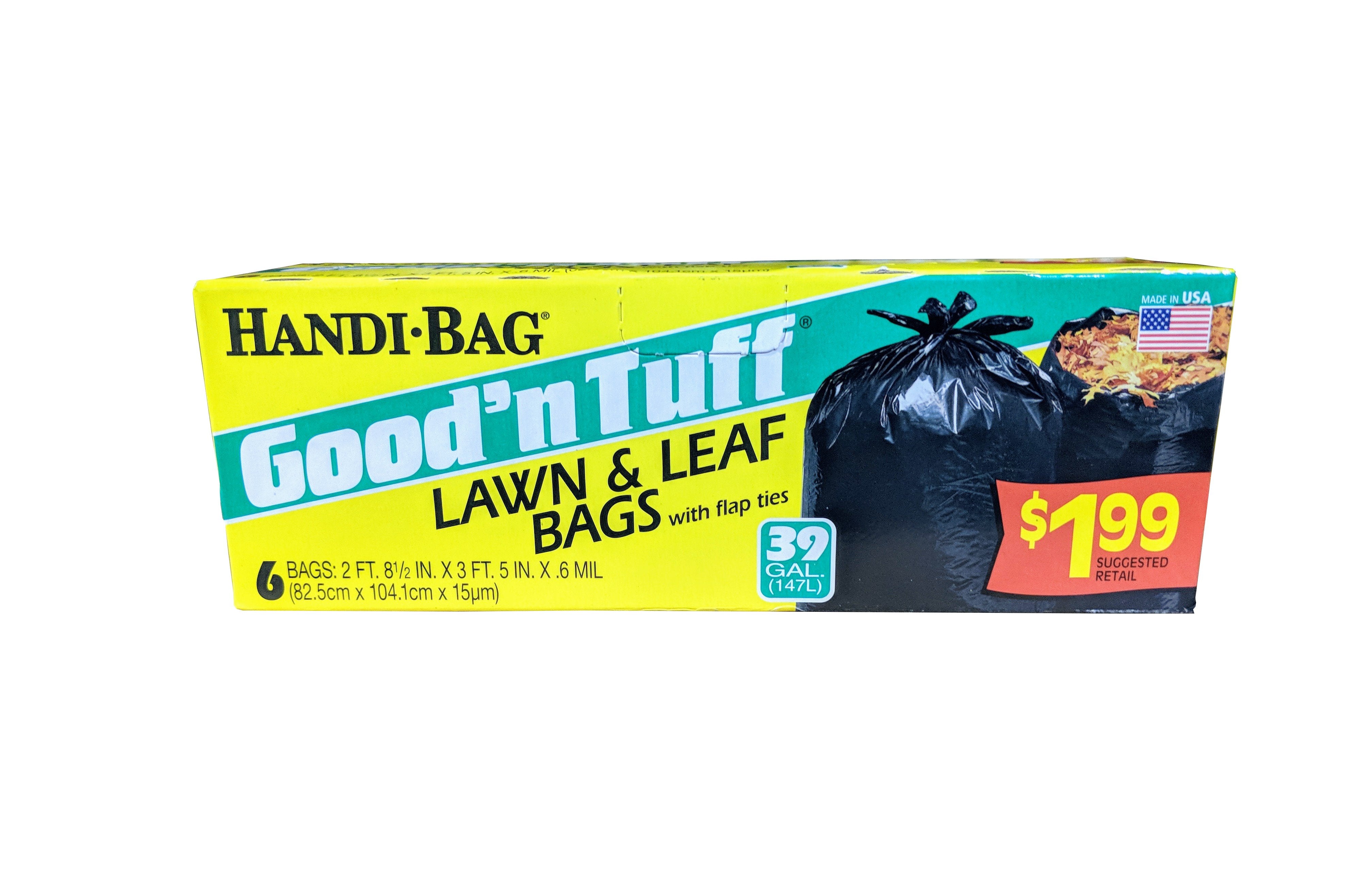 Good'n Tuff - Lawn & Leaf Trash Bags, 39 Gallon, Flap-Ties, 6 Pack - Case of 12