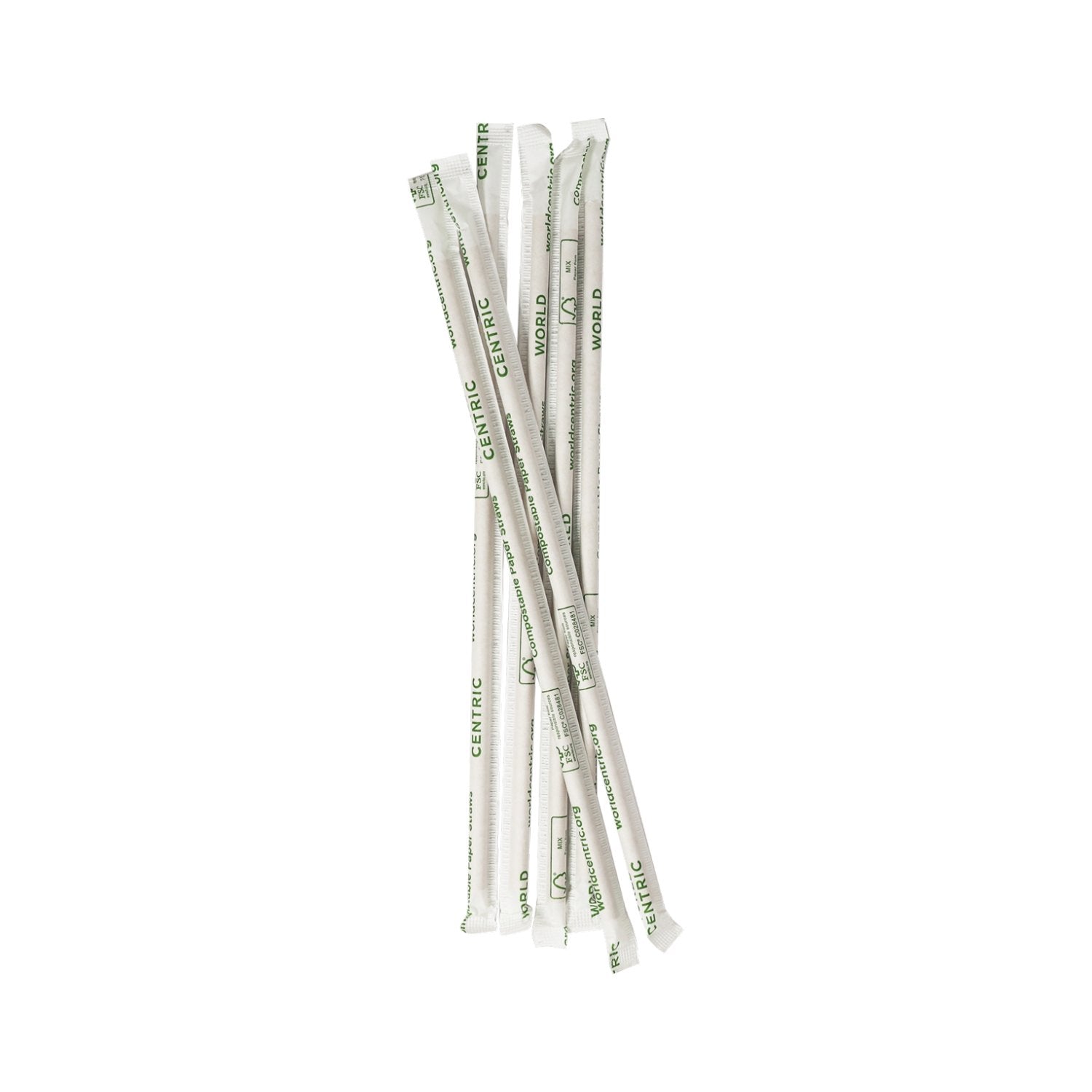 World Centric ST-PA-10W-K 10-inch individually wrapped kraft paper straw