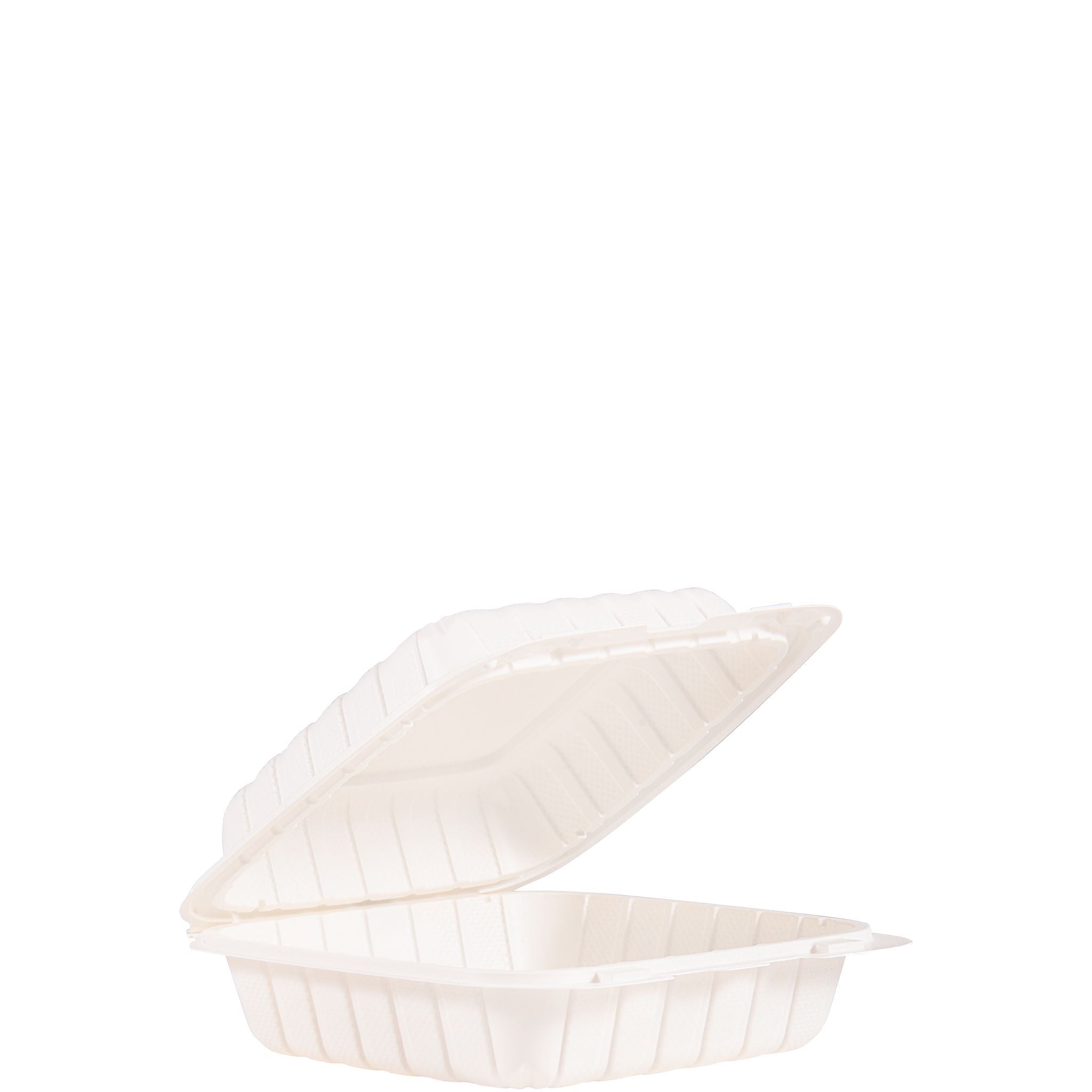 Dart 85MFPPHT1R - 8.5 in PP Plastic 1 Compartment Hinged Container, White - Case of 150