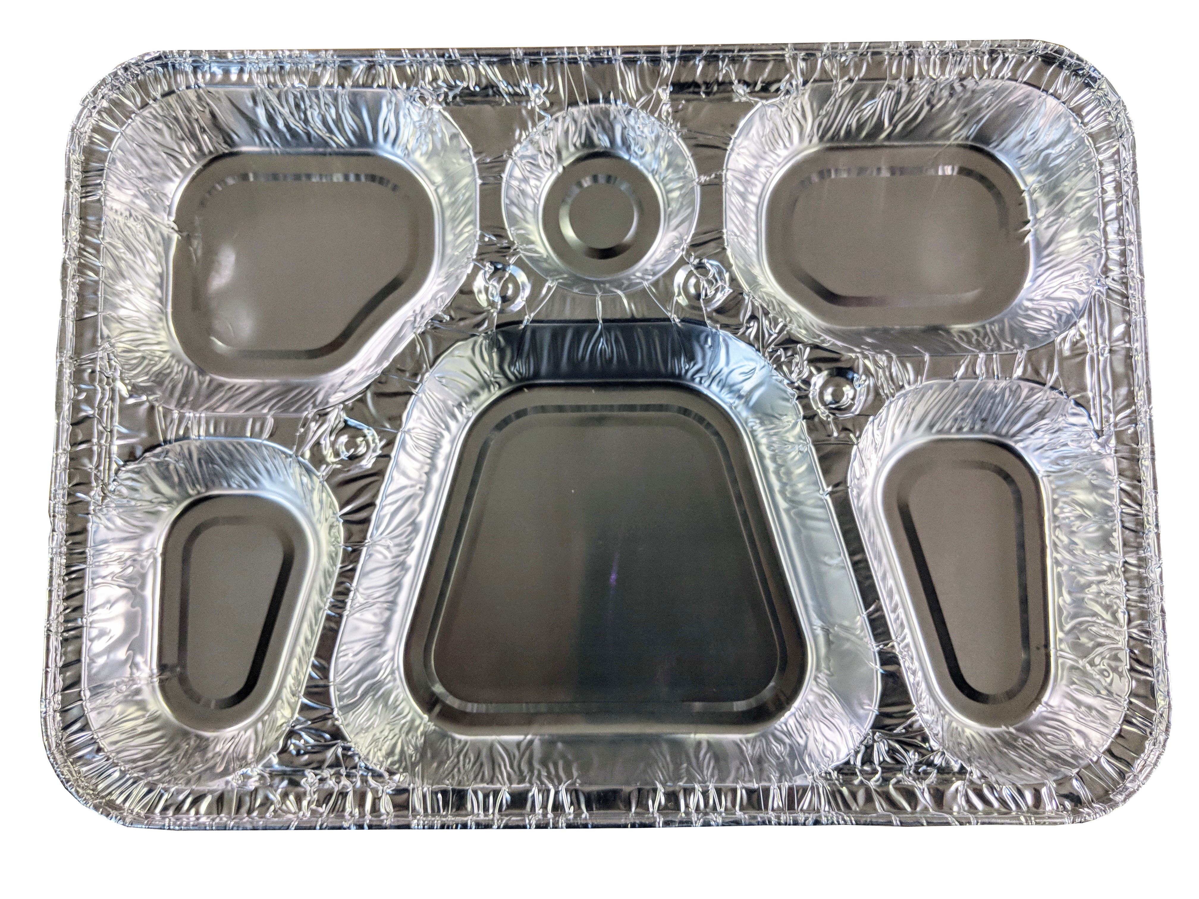 Aluminum Serving Tray, 6 Compartments - Case of 50