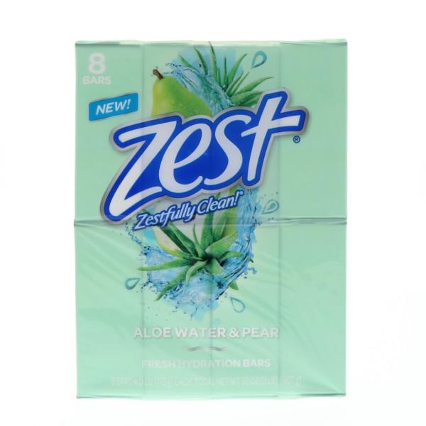 Zest - Aloe Water & Pear Bar Soap, 4oz, 8 Bars - Case of 6