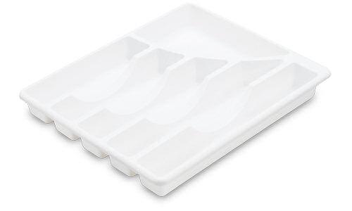 Sterilite 1575 - 6 Compartment Cutlery Tray, White - Case of 6