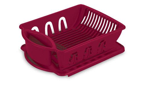 Sterilite 0621 - 2 Piece Sink Set, Classic Red - Case of 6