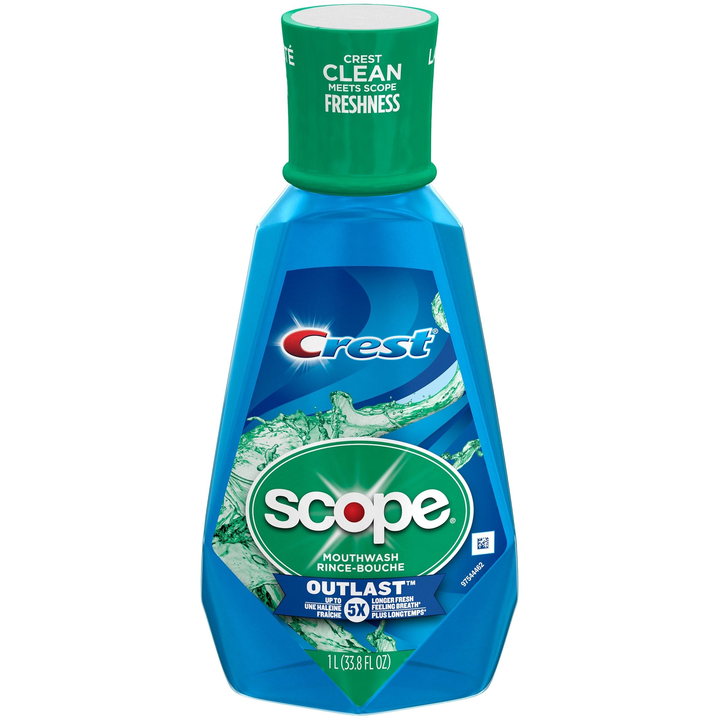 Crest - Scope Outlast Mouthwash, Peppermint, 1 Liter - Case of 6