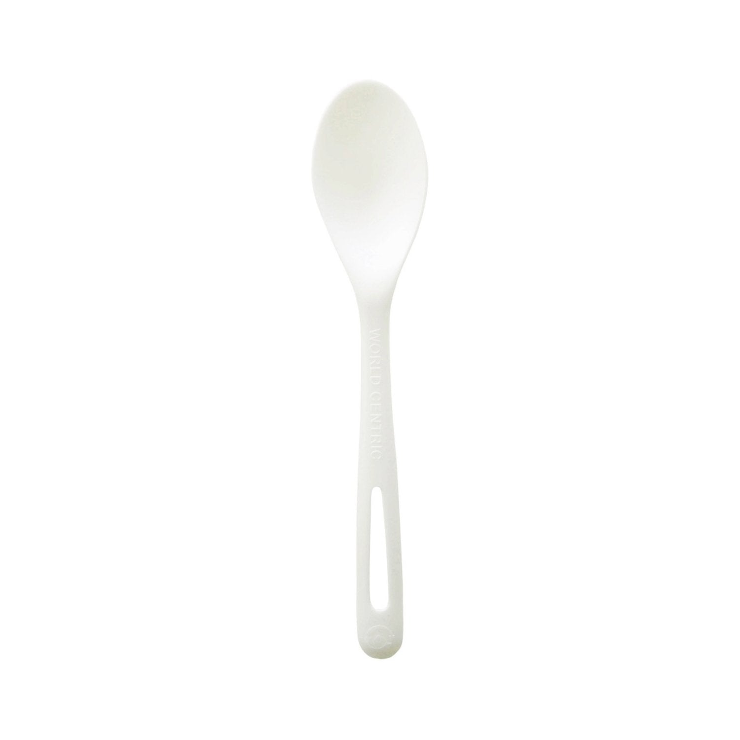 World Centric SP-PS-7 7-inch white TPLA spoon