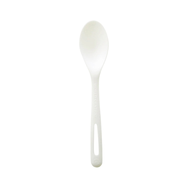 World Centric SP-PS-7 7-inch white TPLA spoon