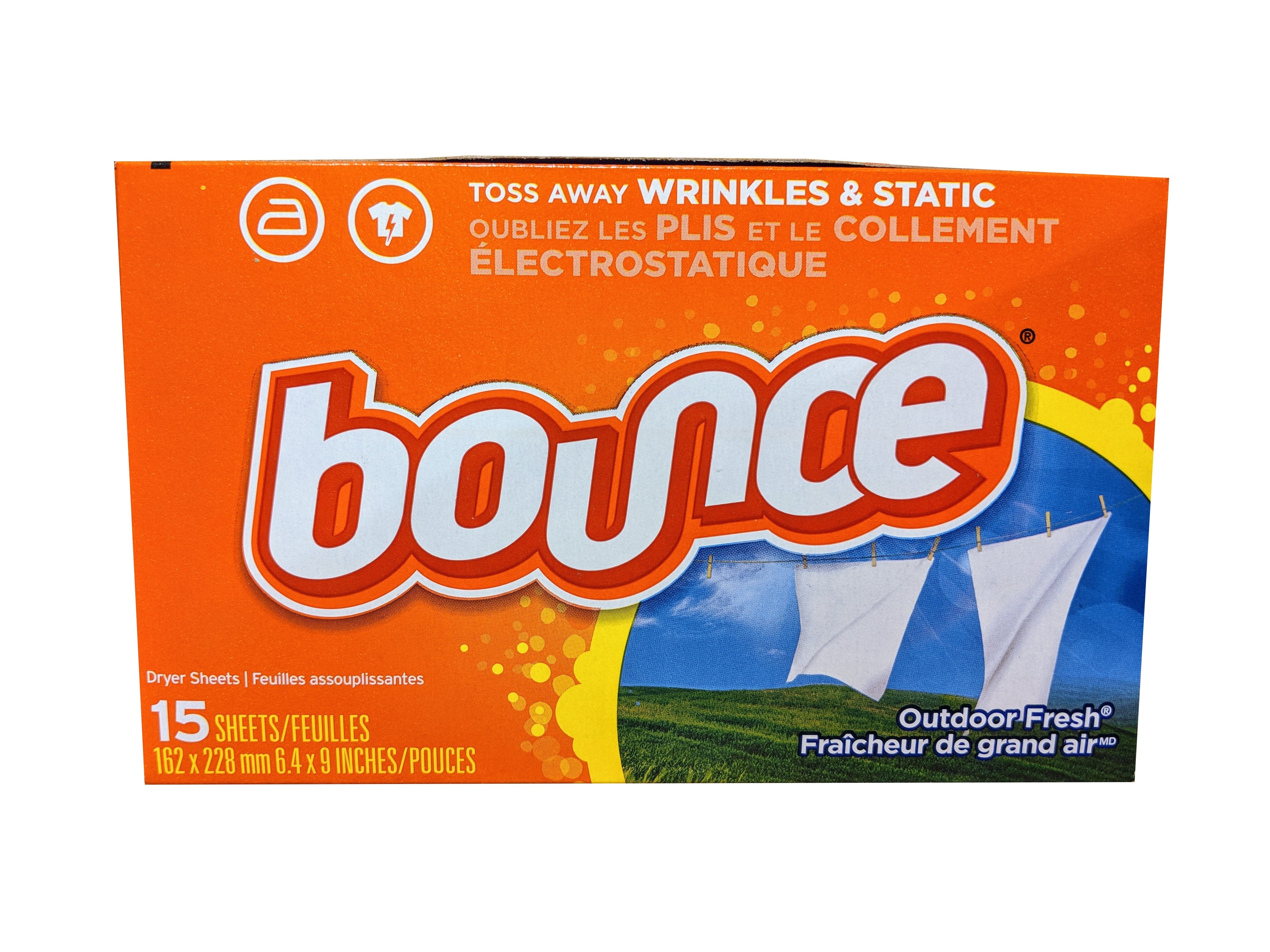 Bounce - Dryer Sheets, Outdoor Fresh - Case of 15