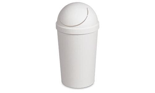 Sterilite 1083 - 3 Gal. Round SwingTop Wastebasket, White - Case of 6