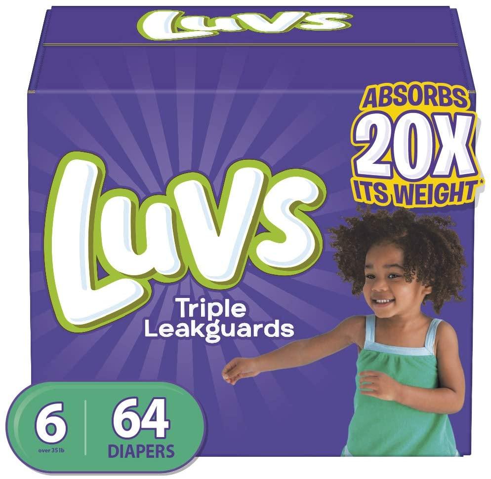 Baby Diapers Luvs Leakguards Size-6 64Ct