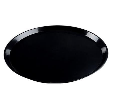 Fineline HR0014 - 14" Angled High Rim Black Plastic Catering Tray - Case of 25
