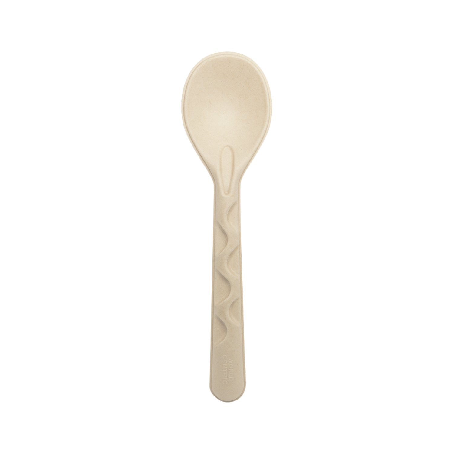 World Centric SS-FB-10-LF 10-inch unbleached fiber serving spoon