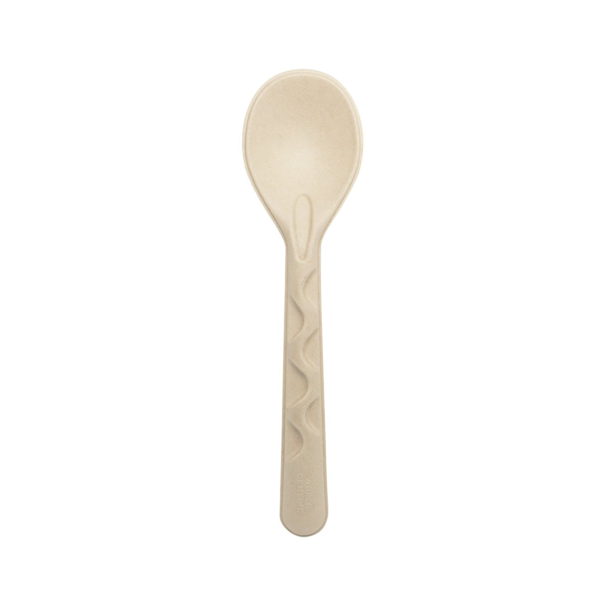 World Centric SS-FB-10-LF 10-inch unbleached fiber serving spoon