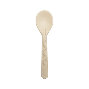 World Centric SS-FB-10-LF 10-inch unbleached fiber serving spoon