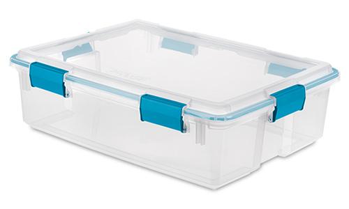 Sterilite 1931 - 37 Qt. Gasket Box, Blue Aquarium - Case of 4