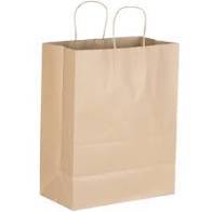 Kraft Paper Shopping Bag w/ Handles, 13" x 7" x 17" - Bundle of 250